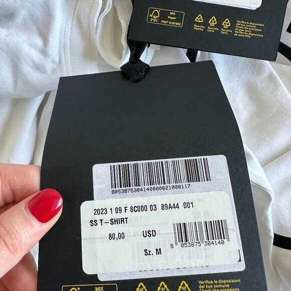 NWT Moncler X Alicia Keys T-Shirt Sz Medium in White Unisex Cotton Motif Print - Picture 5 of 10